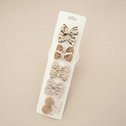 10Pcs/Set Children's Hairpins Cute Headwear Hair Accessories Bow for Baby Girl Scrunchie Hair Clips Kids Barrettes Headwear