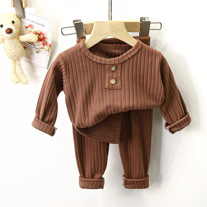 New Boys Baby Long Loungewear Children's Clothing Children's Underwear Set Autumn Clothes Toddler Home Clothes Baby Johns Sets