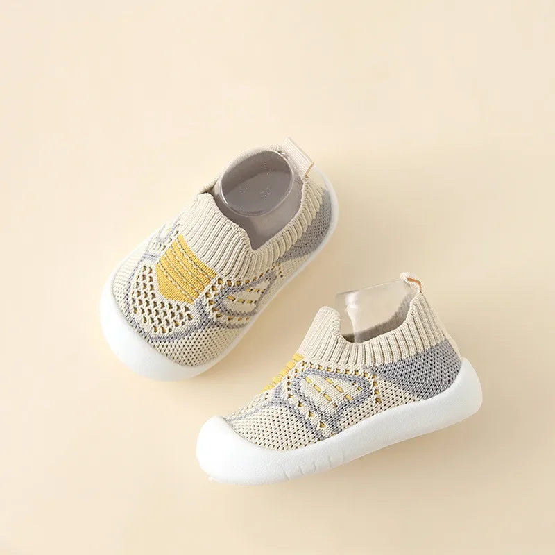 Baby Shoes Anti-slip Breathable Infant Crib Floor Socks with Rubber Sole for Children
