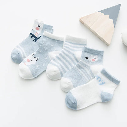 5Pairs Baby Socks for Girls Cotton Mesh