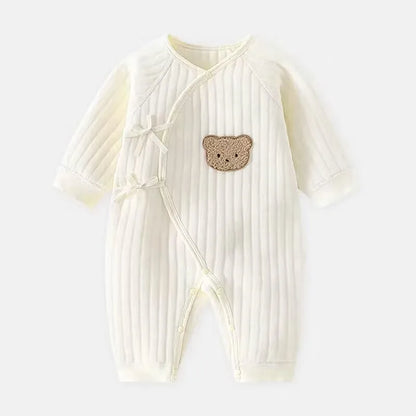 Somenie Boys Girls Bodysuit Newborn Winter Onesie Clothes Cotton Toddler Home Wear  0-6M Thickened Spring and Autumn Clothing