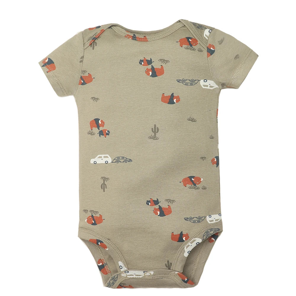 2026 Baby Bodysuit Baby Girl Jumpsuit 5-Pack Summer Toddler Boys Clothes Cotton Cartoon Newborn Ropa Bebe Clothing Costume