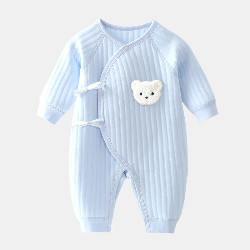 Somenie Boys Girls Bodysuit Newborn Winter Onesie Clothes Cotton Toddler Home Wear  0-6M Thickened Spring and Autumn Clothing