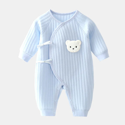 Somenie Boys Girls Bodysuit Newborn Winter Onesie Clothes Cotton Toddler Home Wear  0-6M Thickened Spring and Autumn Clothing