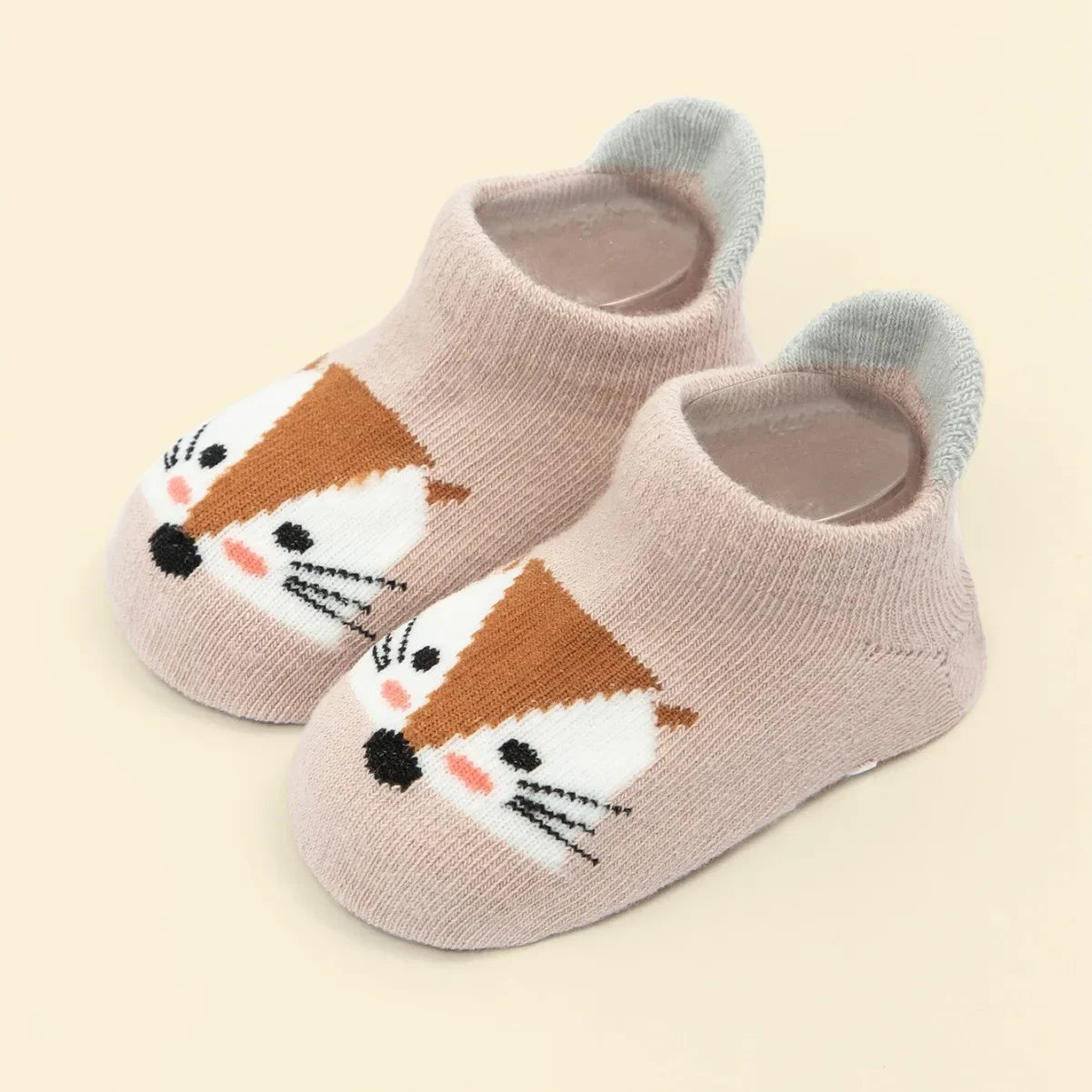 6 Pairs Cotton Baby Anti-slip Boat Socks With Rubber Grips