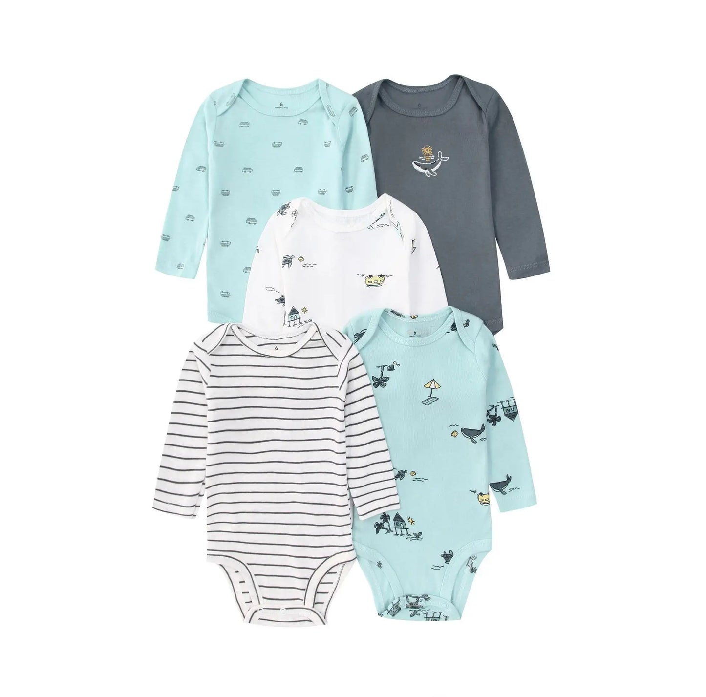 5Pcs/Lot Baby Bodysuits High Quality Uniesx Newborn Baby Clothes 100% Cotton Baby Clothing Set Infant Bebe Baby Boy Girl Clothes