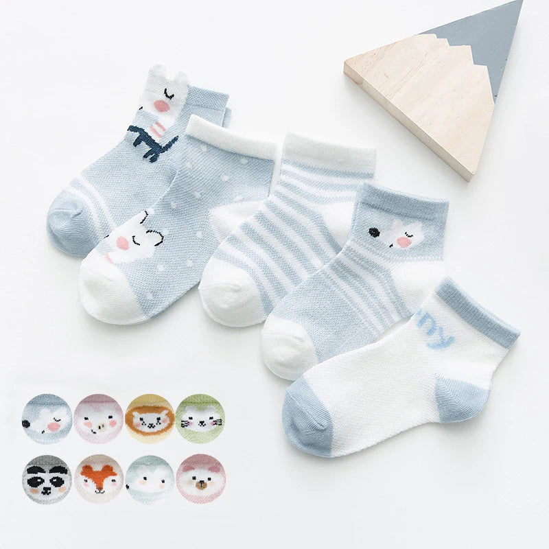 5Pairs Baby Socks for Girls Cotton Mesh