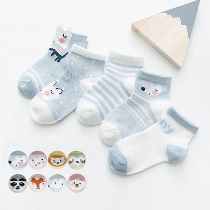 5Pairs Baby Socks for Girls Cotton Mesh