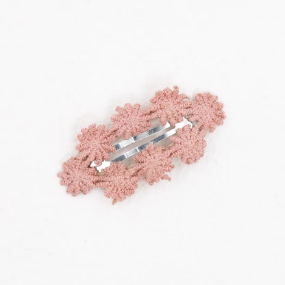 6Pcs/Set Ins Flower Crochet Bobby Snap Hairpins 6.5cm Knitted Princess Baby Girls Hair Bow Clips Safety Korean Newborn Hairgrips