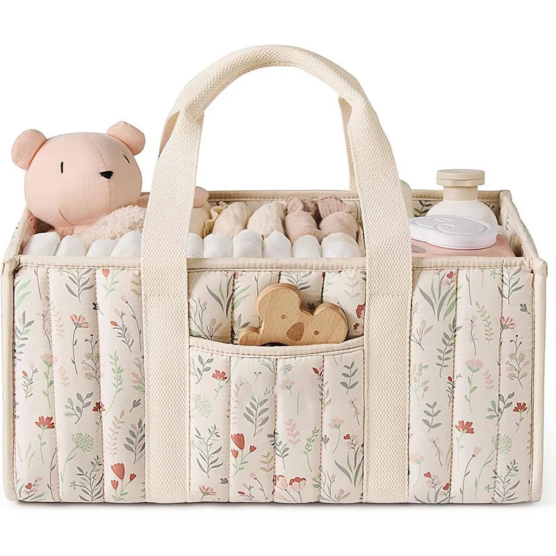 Diaper Caddy Organizer, Stylish Nursery Storage Basket