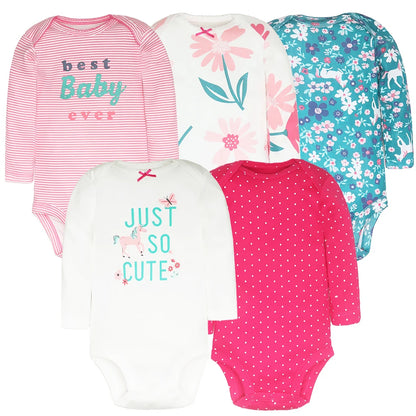 Spring Autumn Baby Bodysuits 3/4/5PCS Long Sleeve Baby Boy Girl Clothes 100% Cotton Newborn Body Infant 0-24Month
