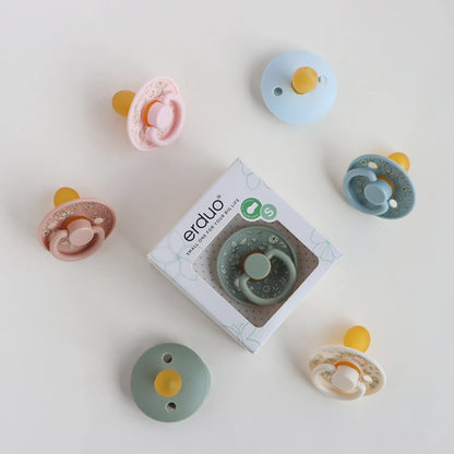 Erduo Floral Newborn Infant Baby Care Shower Gift Latex Rubber Sucking Nipple Pacifier Babies Soother Dummy Pacifiers for Baby 0