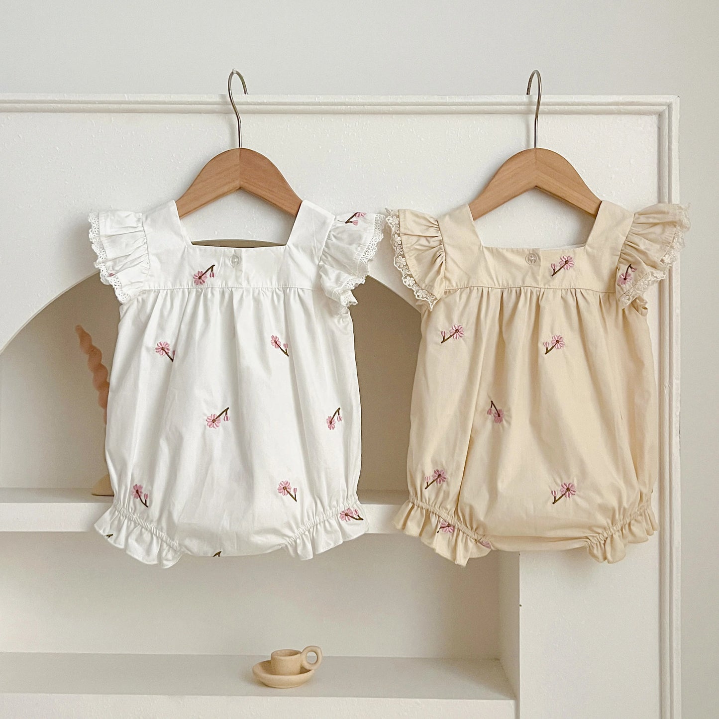 New Summer Newborn Clothes Kids Baby Girls Rompers New Infant Kids Baby Girls Sleeveless Embroider Flower Baby Rompers Clothes