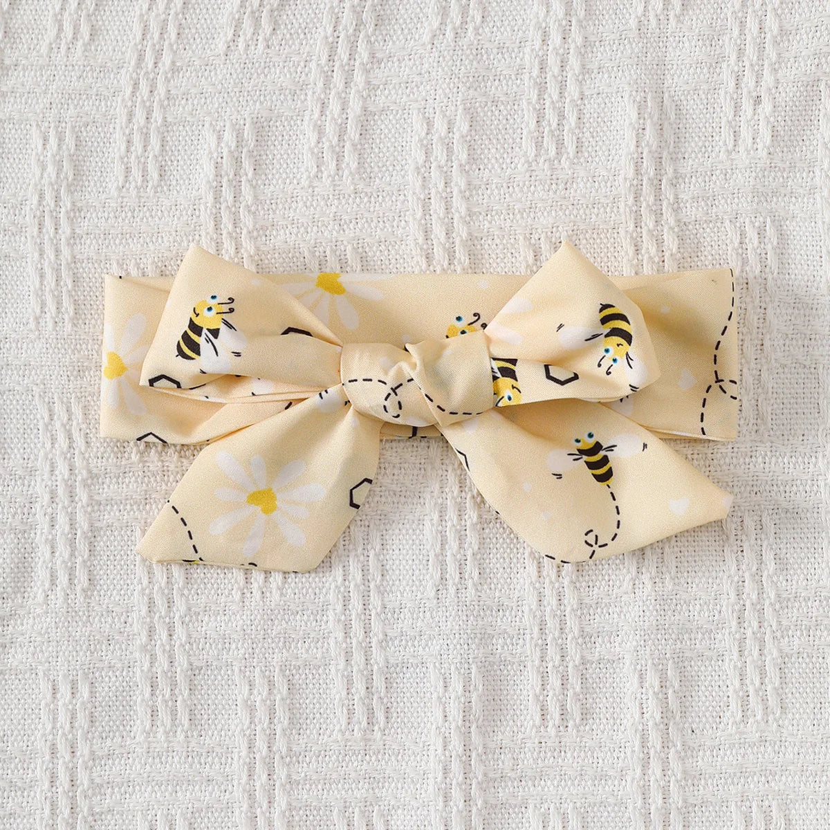 Summer Dress Cute Little bee Ruffled Suspender Dress and Headband 2-piece Set