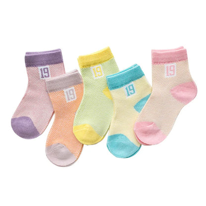 5Pairs Baby Socks for Girls Cotton Mesh