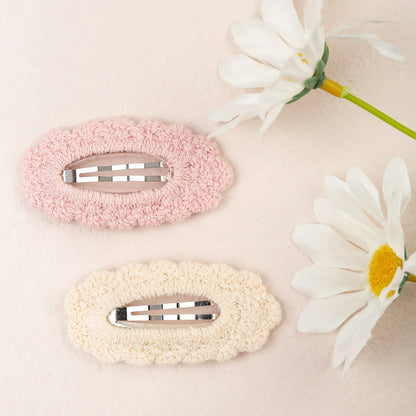 6Pcs/Set Ins Flower Crochet Bobby Snap Hairpins 6.5cm Knitted Princess Baby Girls Hair Bow Clips Safety Korean Newborn Hairgrips