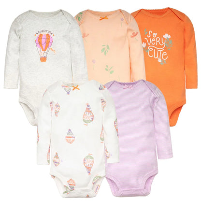 Spring Autumn Baby Bodysuits 3/4/5PCS Long Sleeve Baby Boy Girl Clothes 100% Cotton Newborn Body Infant 0-24Month