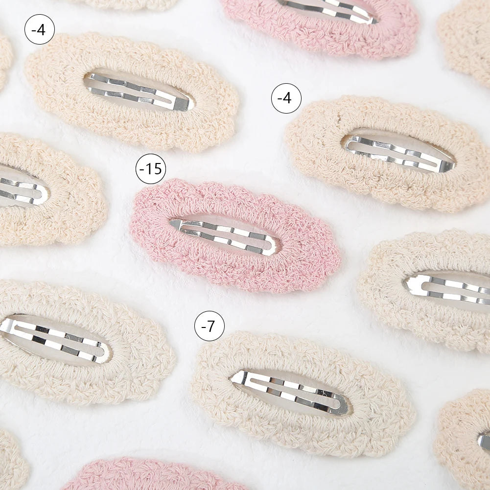 6Pcs/Set Ins Flower Crochet Bobby Snap Hairpins 6.5cm Knitted Princess Baby Girls Hair Bow Clips Safety Korean Newborn Hairgrips