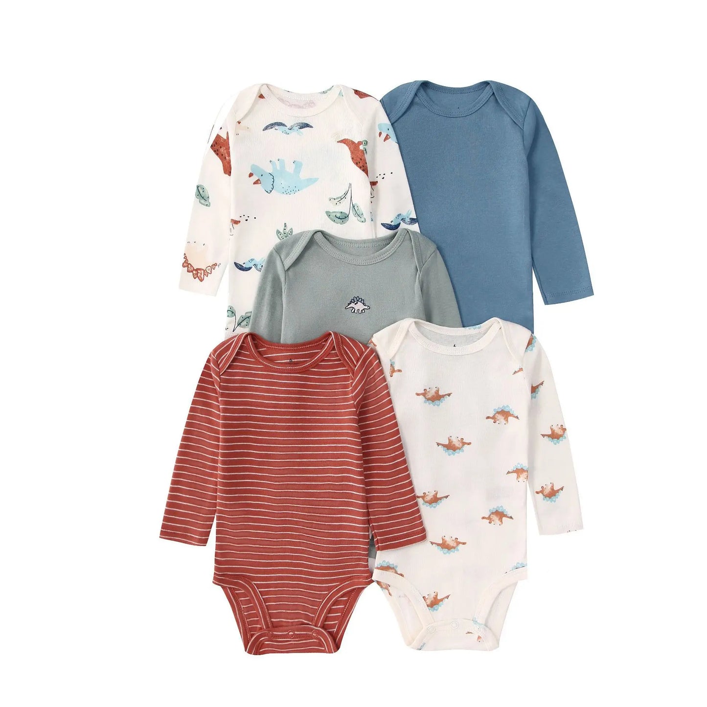 5Pcs/Lot Baby Bodysuits High Quality Uniesx Newborn Baby Clothes 100% Cotton Baby Clothing Set Infant Bebe Baby Boy Girl Clothes