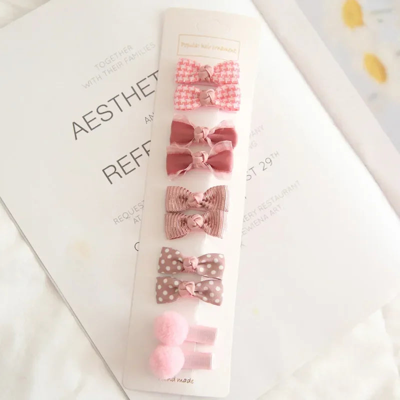 10Pcs/Set Children's Hairpins Cute Headwear Hair Accessories Bow for Baby Girl Scrunchie Hair Clips Kids Barrettes Headwear