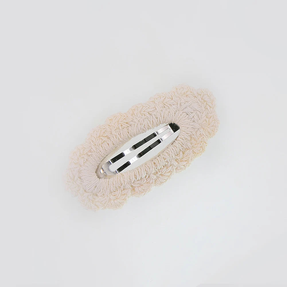 6Pcs/Set Ins Flower Crochet Bobby Snap Hairpins 6.5cm Knitted Princess Baby Girls Hair Bow Clips Safety Korean Newborn Hairgrips
