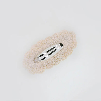 6Pcs/Set Ins Flower Crochet Bobby Snap Hairpins 6.5cm Knitted Princess Baby Girls Hair Bow Clips Safety Korean Newborn Hairgrips
