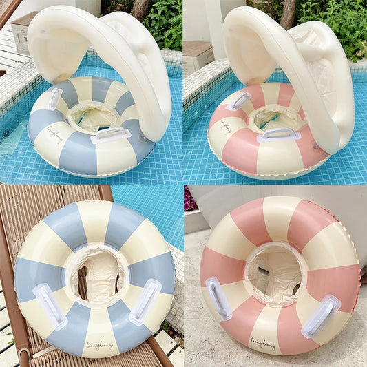 Rooxin Pool Float Swim Ring Tube Inflatable Swimming Seat Floating Ring Swimming Circle Beach Water Play Equipment