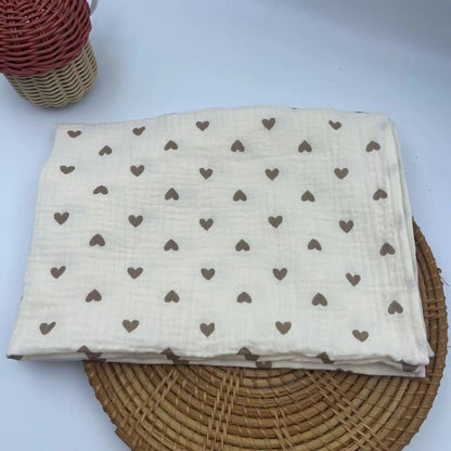 Cotton Swaddle Blanket Baby Blanket Floral Print Muslin Diaper Swaddle New Born Crinkle Fabric Baby Born Stroller Cover