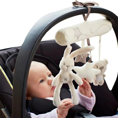 Hanging Bed Rabbit Baby Hand Bell Safety Seat Plush Toy Multifunctional Plush Toy Stroller