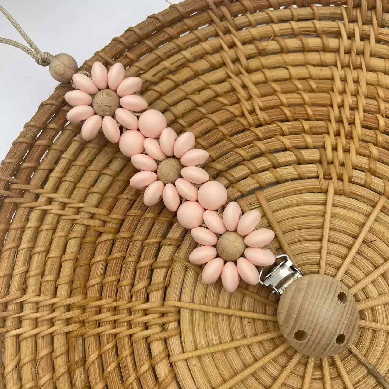 Baby Pacifier Clip Flower Handmade