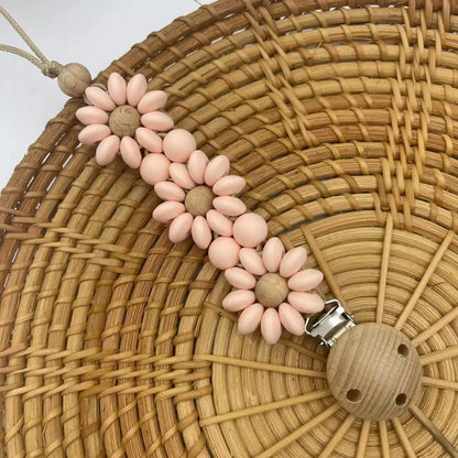 Baby Pacifier Clip Flower Handmade