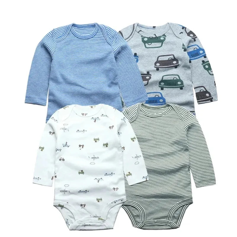 Spring Autumn Baby Bodysuits 3/4/5PCS Long Sleeve Baby Boy Girl Clothes 100% Cotton Newborn Body Infant 0-24Month