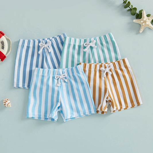 Swim Trunks Stripes Print Elastic Waist Beach Shorts Shorts Clothes