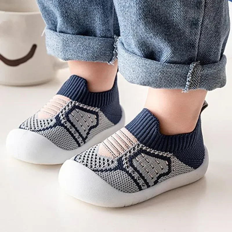 Baby Shoes Anti-slip Breathable Infant Crib Floor Socks with Rubber Sole for Children