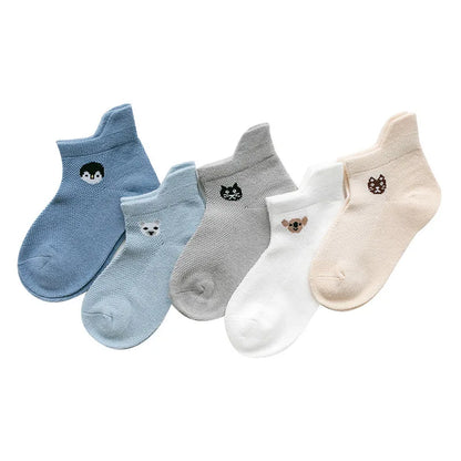 5Pairs Baby Socks for Girls Cotton Mesh