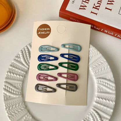 New 10pcs Colorful Star Hair Clips for Baby Girls Glitter Metal Snap BB Clip Hairpin Headwear Infant Kids Hairclip Accessories