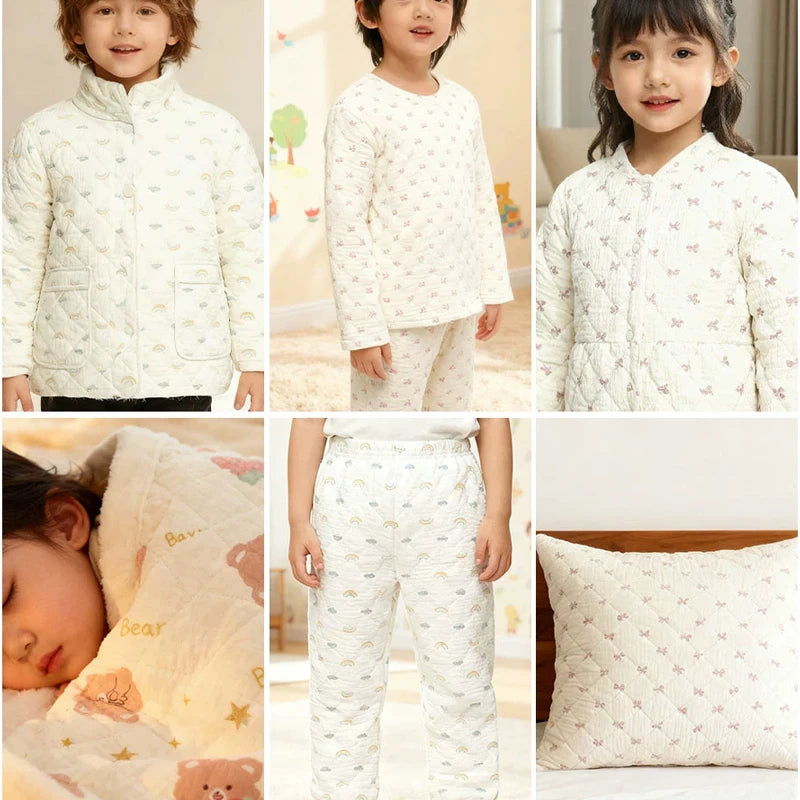 0.5m/1m/2m Thickened Pure Cotton Double-layer Crepe Quilted Cotton Fabric for Blanket Vest Children's Clothing DIY Sewing Fabric