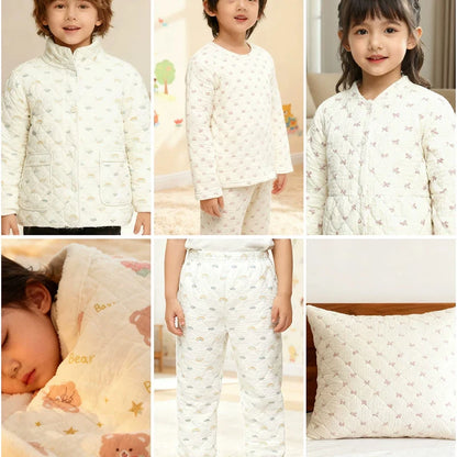 0.5m/1m/2m Thickened Pure Cotton Double-layer Crepe Quilted Cotton Fabric for Blanket Vest Children's Clothing DIY Sewing Fabric
