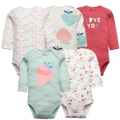 Spring Autumn Baby Bodysuits 3/4/5PCS Long Sleeve Baby Boy Girl Clothes 100% Cotton Newborn Body Infant 0-24Month