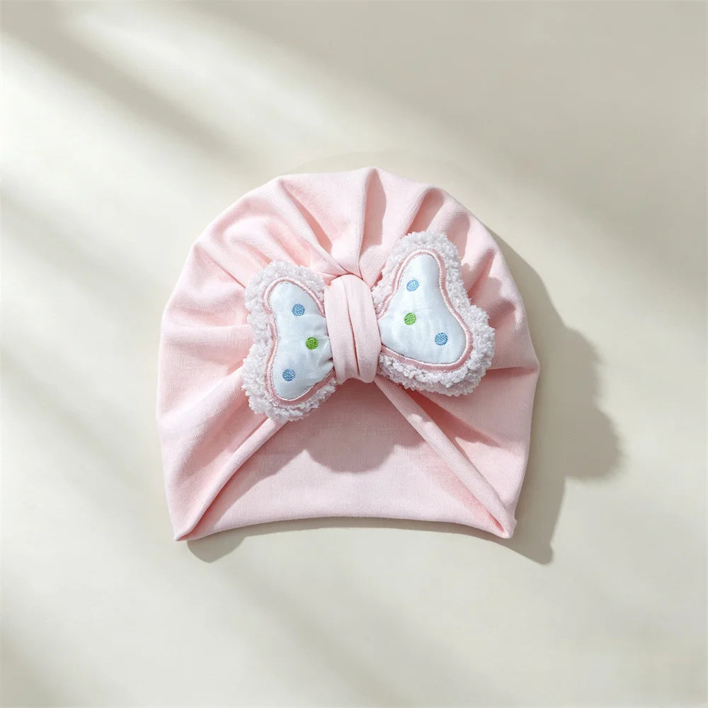 Cotton Baby Hat Fashion Bowknot Turban Knitted Baby Girl Hat Muslim Warm Infant Indian Hats Toddler Beanie Cap Kids Head Wrap