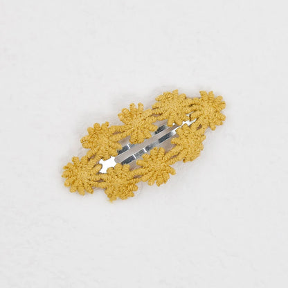 6Pcs/Set Ins Flower Crochet Bobby Snap Hairpins 6.5cm Knitted Princess Baby Girls Hair Bow Clips Safety Korean Newborn Hairgrips