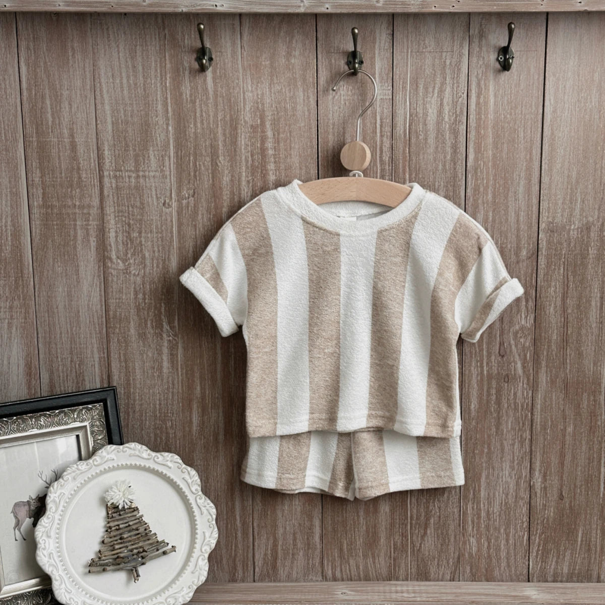 Kids Clothes Children's Striped Suit  Short-sleeved+shorts 2-piece T-shirt Summer Baby Clothes Children Clothing Boys Girls