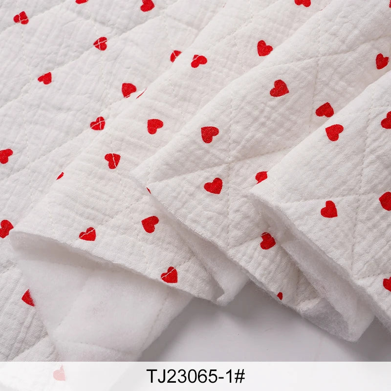 0.5m/1m/2m Thickened Pure Cotton Double-layer Crepe Quilted Cotton Fabric for Blanket Vest Children's Clothing DIY Sewing Fabric