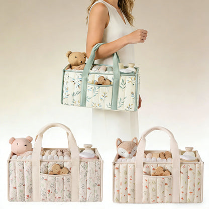 Diaper Caddy Organizer, Stylish Nursery Storage Basket