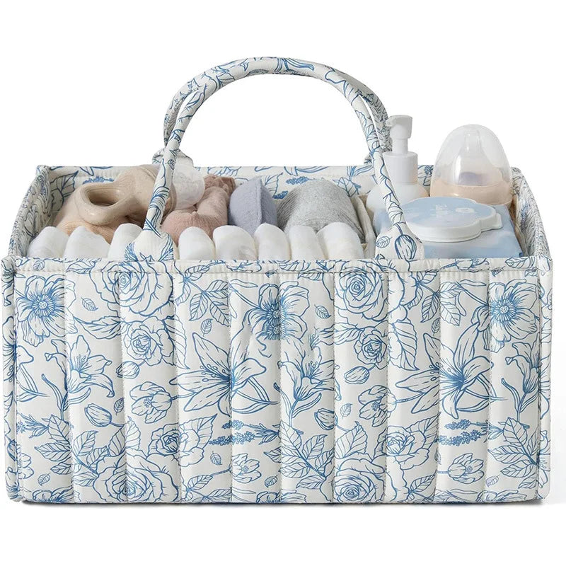 Diaper Caddy Organizer, Stylish Nursery Storage Basket