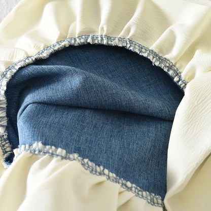 Blue Summer New Casual Girls' Clothes Round Neck Sleeveless Bow Lace Vest Princess Dress