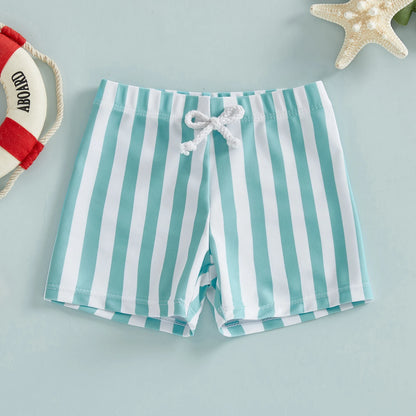 Swim Trunks Stripes Print Elastic Waist Beach Shorts Shorts Clothes