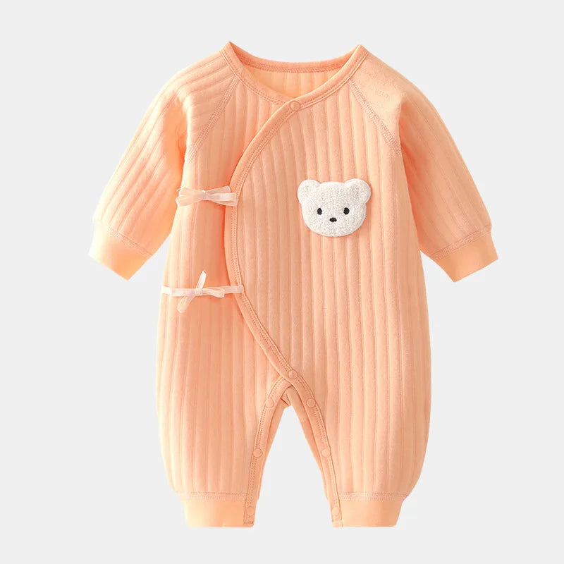 Somenie Boys Girls Bodysuit Newborn Winter Onesie Clothes Cotton Toddler Home Wear  0-6M Thickened Spring and Autumn Clothing