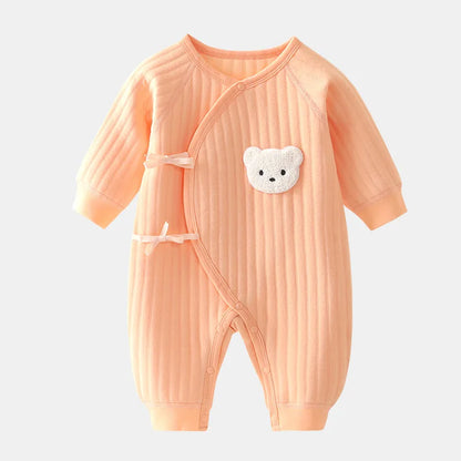 Somenie Boys Girls Bodysuit Newborn Winter Onesie Clothes Cotton Toddler Home Wear  0-6M Thickened Spring and Autumn Clothing
