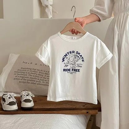 Cartoon Letters Short Sleeve T-shirts